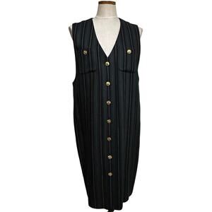 Vintage Talbots Donna Ricco Pinstripe Jumper 8 Gold Buttons Dark Academia USA